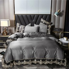 Bedding Set Luxury Princess Lace Embroidery Duvet Cover Bed Skirt and Pillowcase