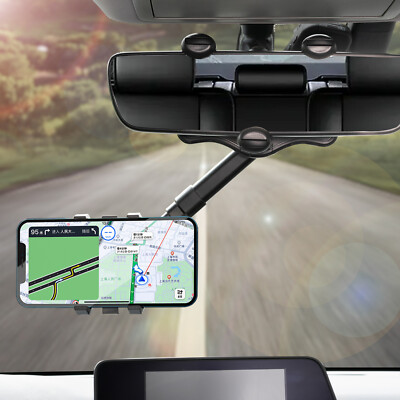 Car Auto Truck Rear View Mount Stand Cell Phone Holder 360° Cradle/ Universal