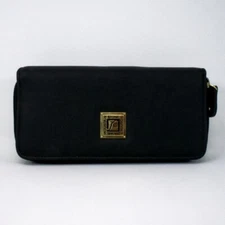 AngieHaie Stone Mountain Cornwall Black Leather Checkbook Wallet