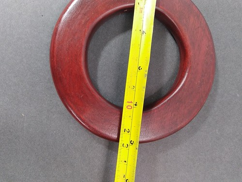 Handmade Haiti Carved Red Maroon Wood Bangles bracelets 5" x 5" Set Of 2 NEW - Picture 7 of 8