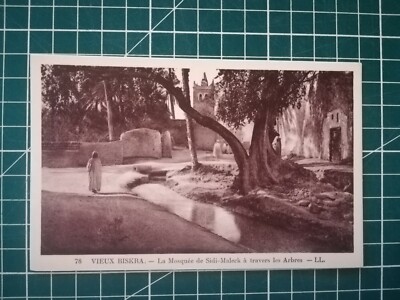 HH094 CPA BE FOTO Algerien um 1910 Biskra - Sidi Maleck Moschee Gartenansicht