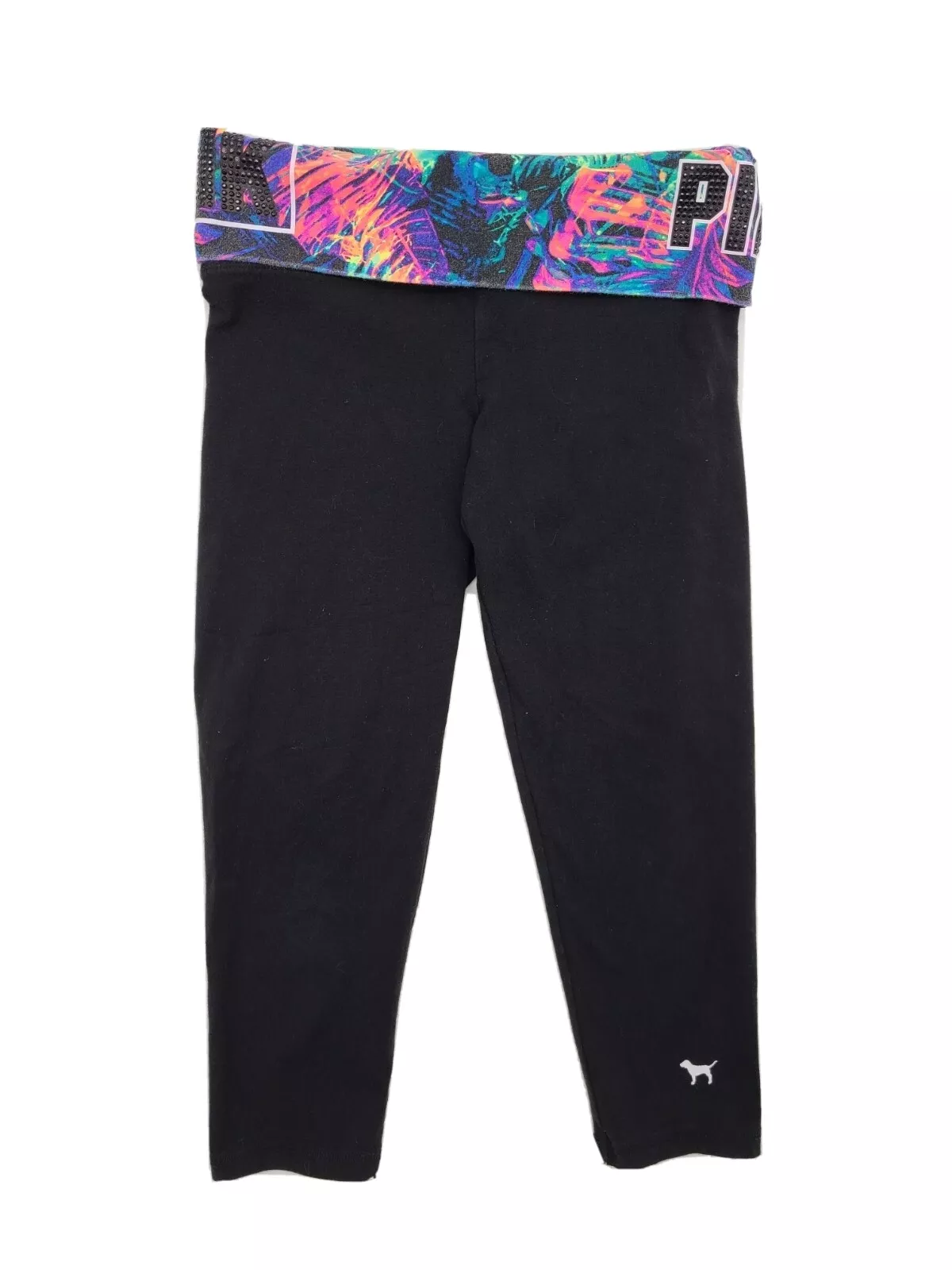 victoria-secret-vs logo crop rhinestone logo active leggings