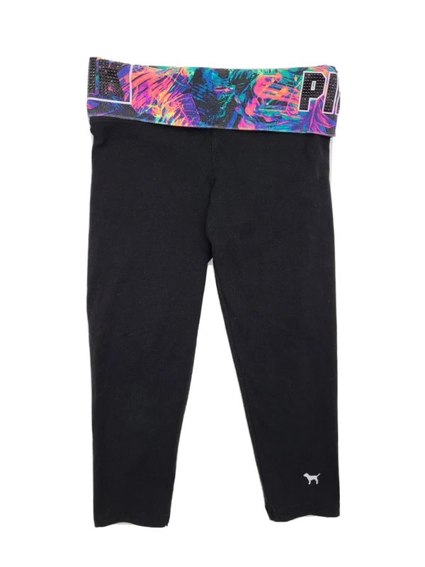 victoria-secret-vs logo crop rhinestone logo active leggings