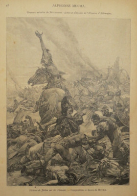 Rare Alphonse Mucha Julien Alamans Illustration La Plume Magazine July 1897