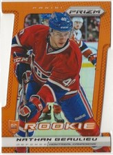2013-14 Panini Prizm Prizms Orange Die Cut Rookie #254 Nathan Beaulieu 17/50
