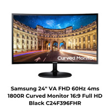 Samsung 24" VA FHD 60Hz 4ms 1800R Curved Monitor 16:9 Full HD Black C24F396FHR