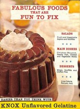 Knox Unflavored Gelatine Fabulous Foods That Are Fun To Fix 1961 Litho VTG CPE1