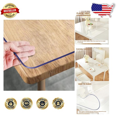 Durable 36x72 Inch Clear Desk Pad - Heat & Spill Resistant Cover for All Tables