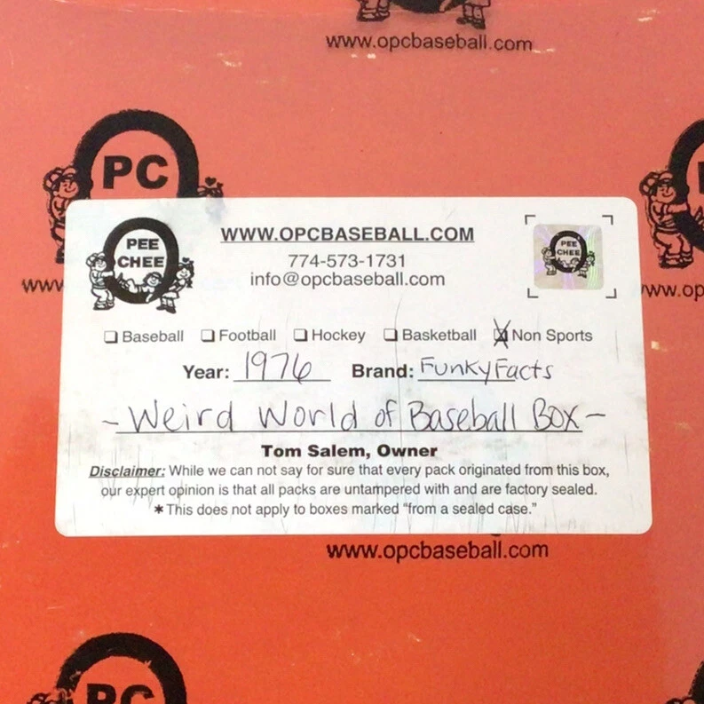 1976 Weird World of Baseball Quiz Cards Resealed Box (36 Packs) O-Pee-Chee - Image 3 of 3