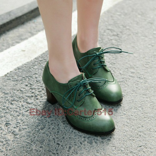 New Womens Fashion Mid Chunky Heels 