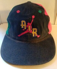 Rare Vintage Early 1990's Nike Air Jordan Black/Green/Red Cap w/Yellow Lettering