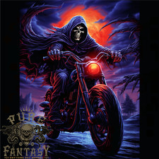 Skull Biker Motorcycle Motorbike Grim Reaper 16 Mens T-Shirt 100 Cotton