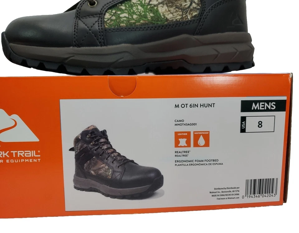 Nuevas botas OZARK TRAIL camufladas senderismo caza impermeables con cordones para hombre talla 8 Foto 2 de 4