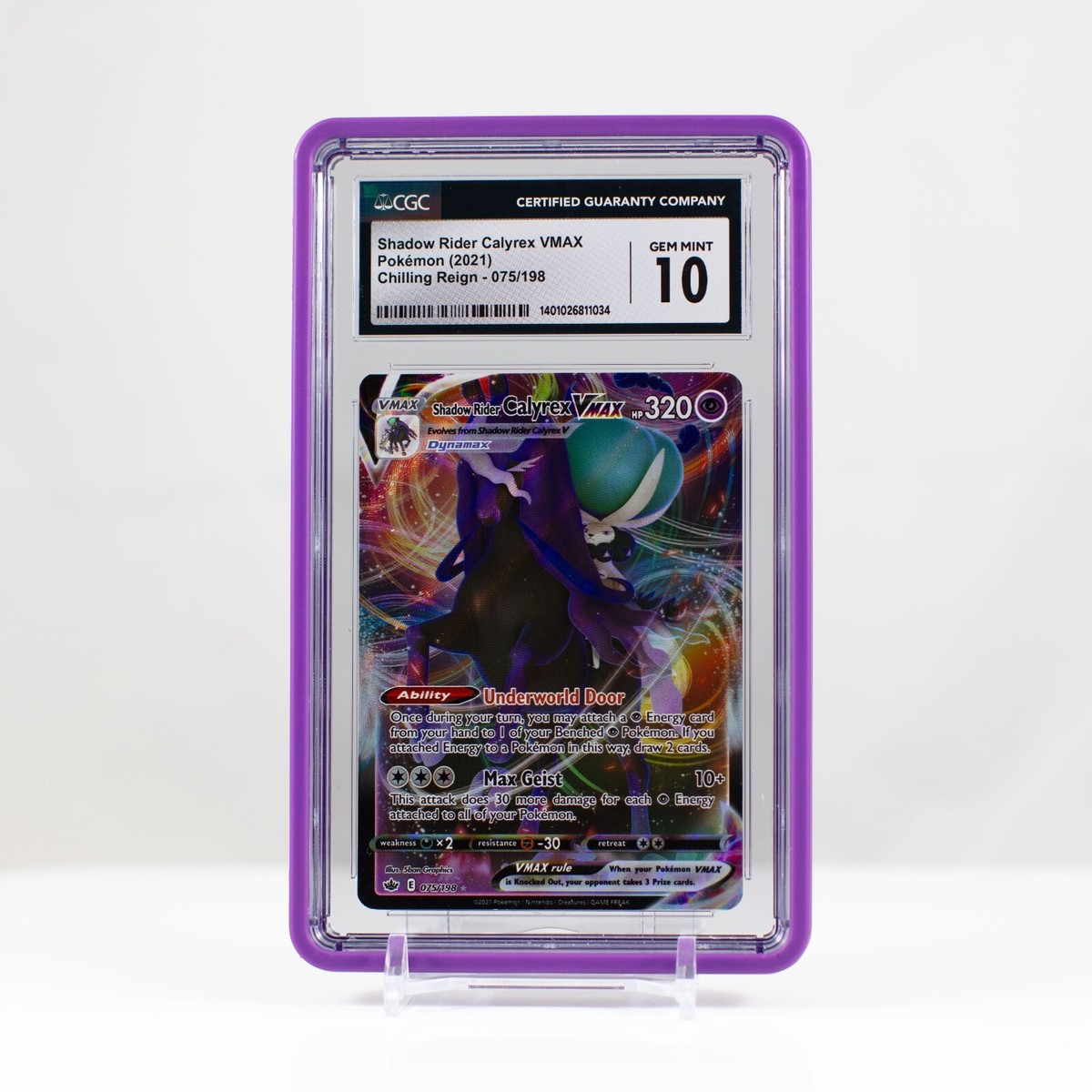 2021 Pokemon Shadow Rider Calyrex VMAX holo Chilling Reign 075/198