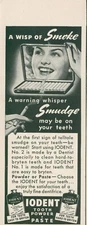 1943 Iodent Tooth Powder Paste Cigarette Case Mirror Smudge Vtg Print Ad L38