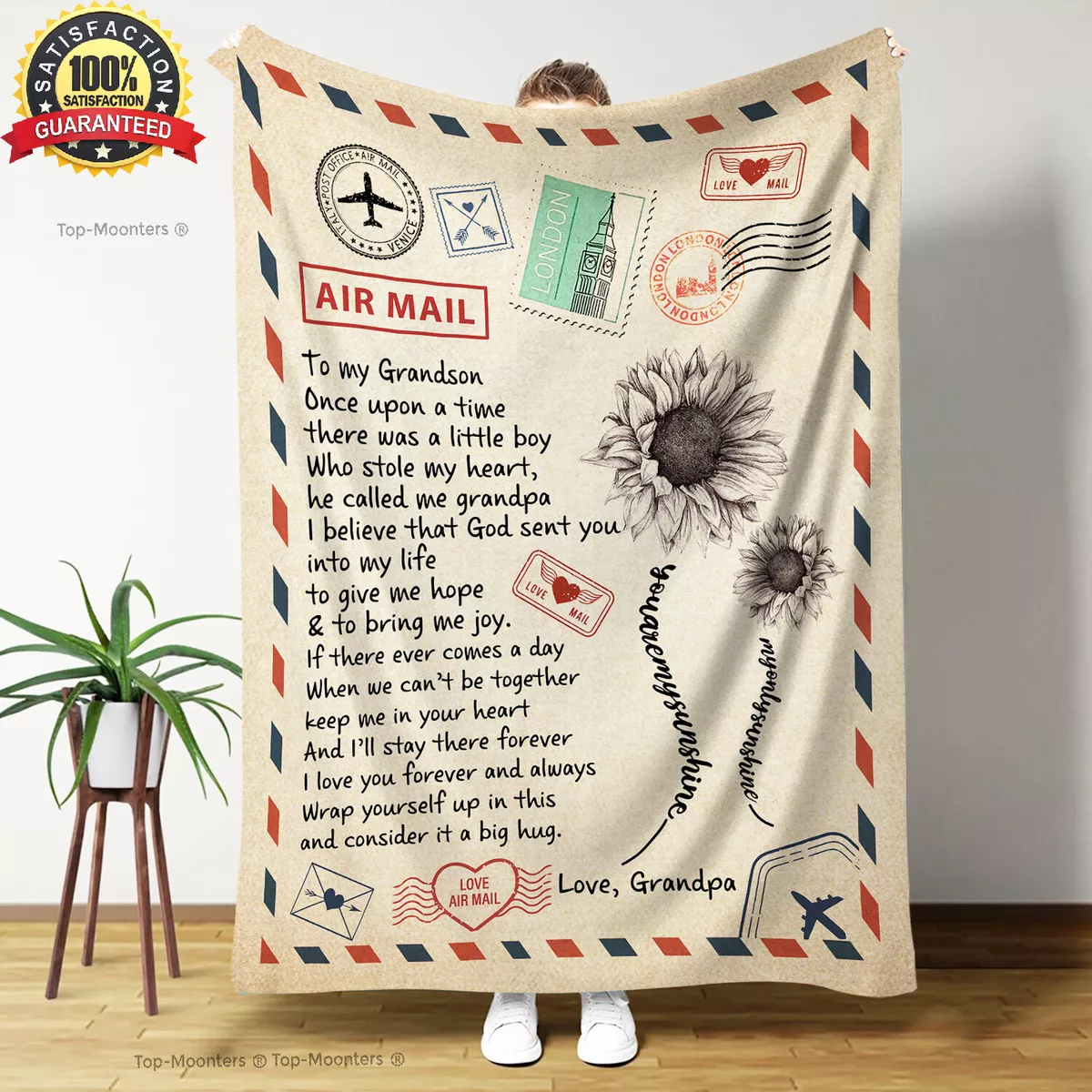 A Letter To My Grandson Fleece Blanket From Grandpa Once Upon A Time Blanket