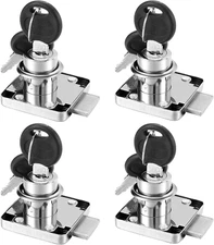 4 Pack Cabinet Drawer Locks with Keys, Keyed Alike Furniture Locker Lock, 3/4" 2
