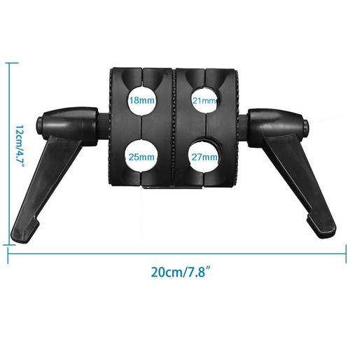 Abrazadera de cabeza de doble agarre giratorio soporte de brazo de estudio soporte reflector foto Reino Unido - Imagen 4 de 10