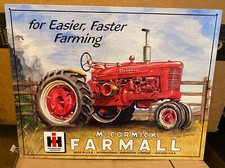 Farmall International Harvester Tractor Tin Sign John Deere McCormick Deering