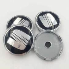 Seat  Alufelgen Felgendeckel Nabenkappe Nabendeckung Satz 4x 60mm,Schwarz Silber