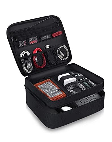 Cable Organiser Bag-Super Large 3 Layer Electronic Travel Organiser with - Picture 1 of 5
