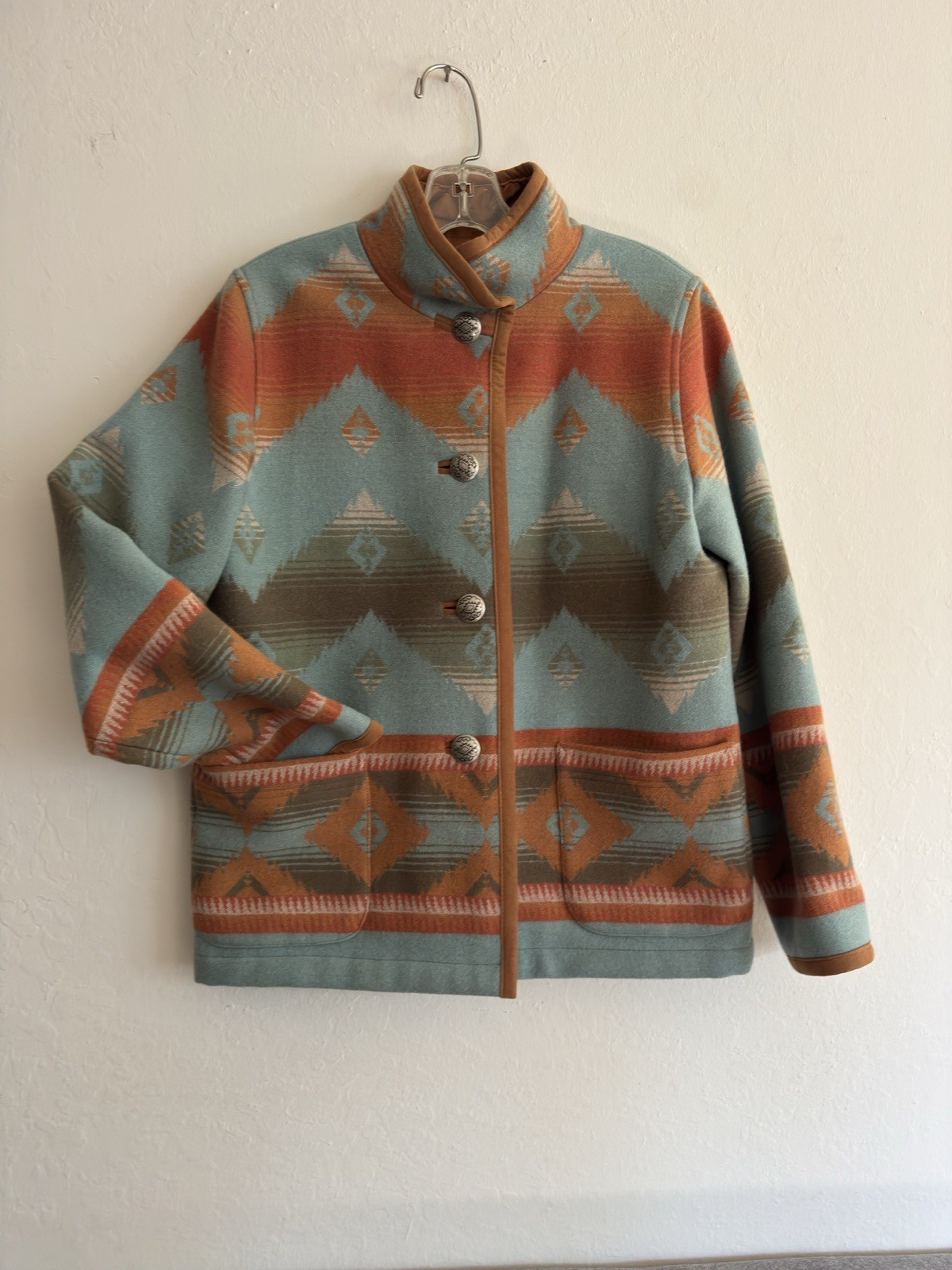 Pendleton Vintage Wool Jacket Lined Southwest Pat… - image 3