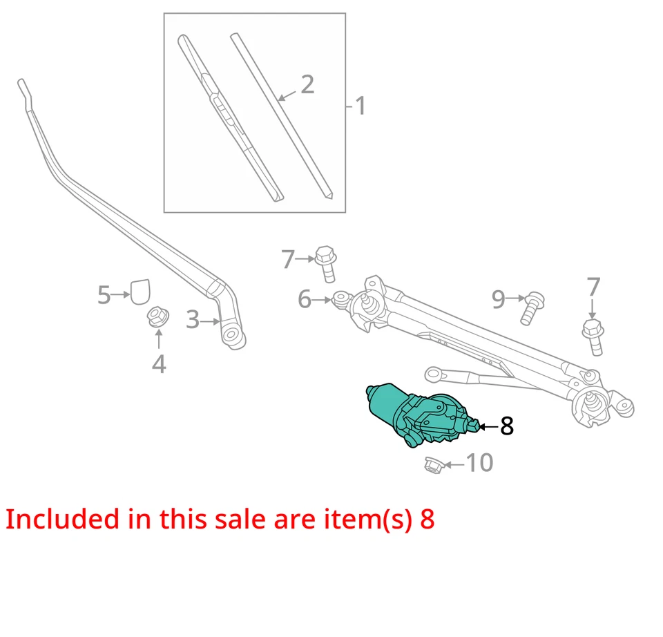 Motor limpiaparabrisas con paquete de clima frío para 16-23 MAZDA CX-9 4229731 Foto 3 de 4