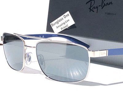 Ray Ban Silver & Blue Frame Grey Silver Mirror Lens Sunglass RB