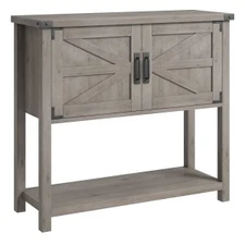 Entryway Storage Console Table Farmhouse Design With 2 Doors for Organized Home