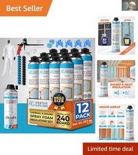 Complete QuickCoat Insulation Kit - 12 Foam Cans, Cleaner & Safety Gear Included