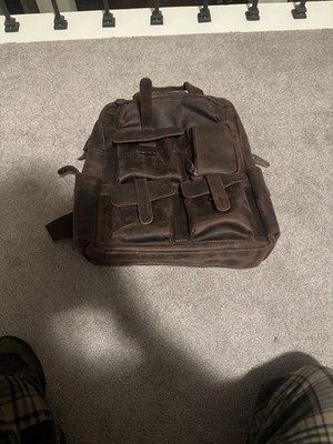Genuine Leather Backpack Unisex Travel Bag