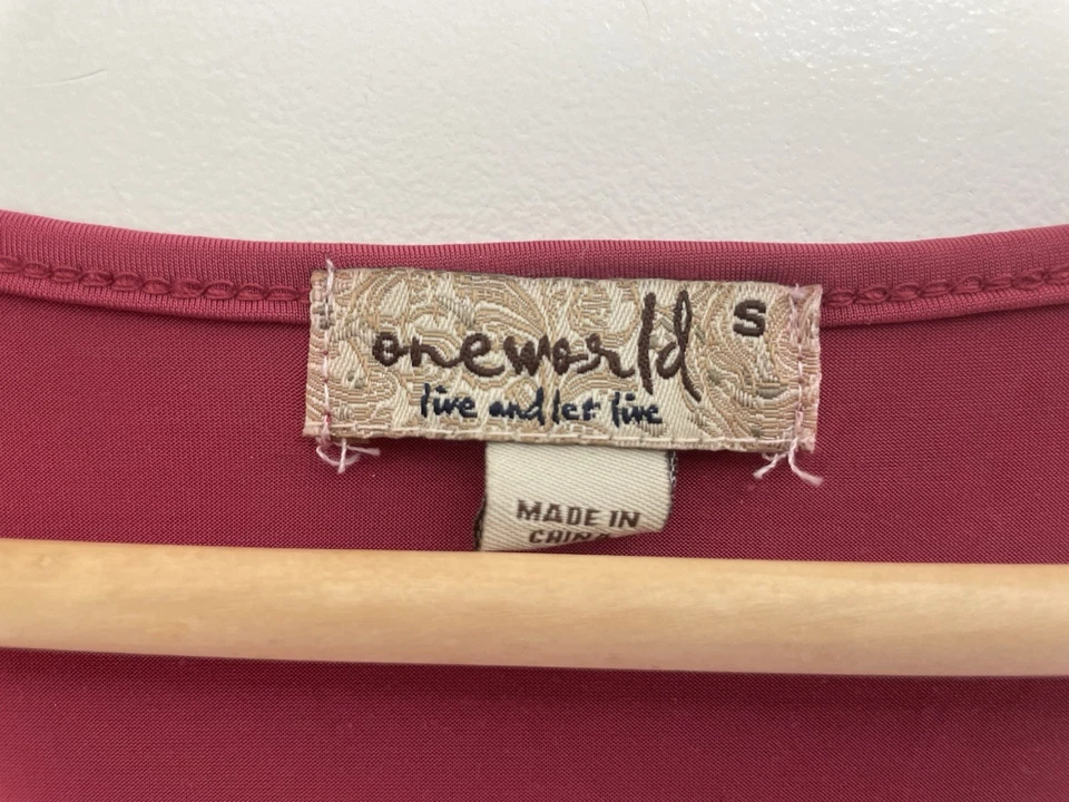 One World Women's Solid Pink Floral Lace Sheer Polyester Sleeveless Tank Top S - Image 2 of 4