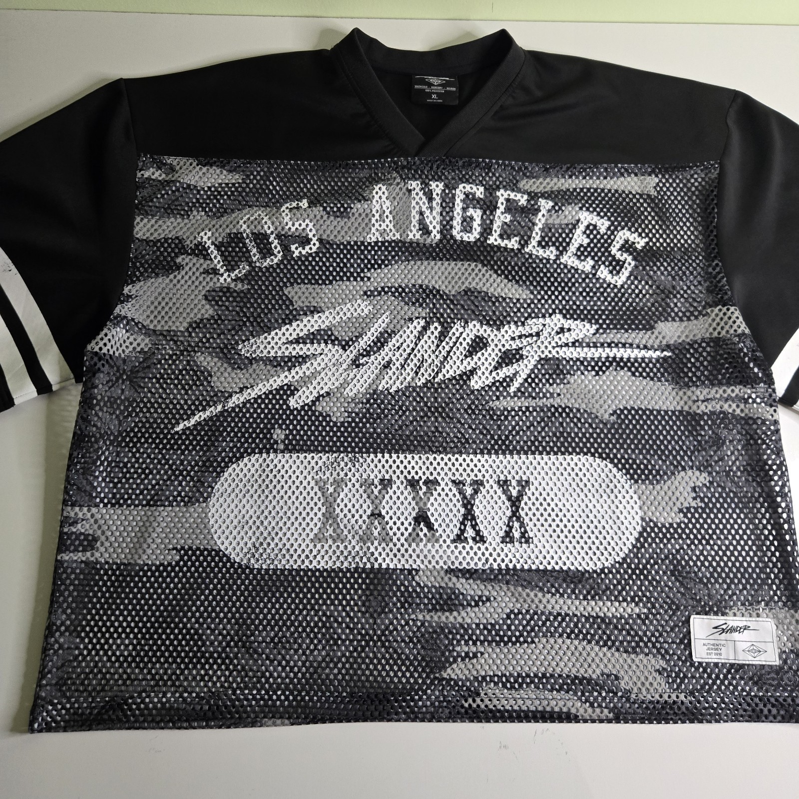 Jersey Los Angeles Black Mesh T-shirt Camo
