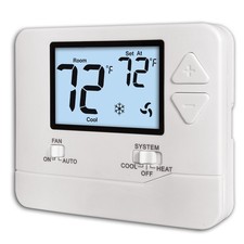 Heagstat Non Programmable Thermostat, Single-Stage 1 Heat 1 Cool, Off-white