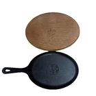 VTG Cast Iron LODGE USA OS Oval Fajita Flat Skillet 10" X 7" Griddle Camping