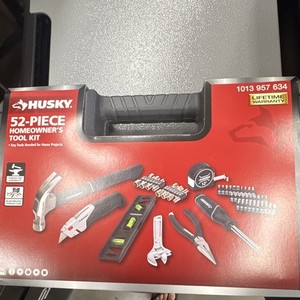 Husky 52-Piece Homeowner's Tool Kit Chrome w/ Hard Red Case 1013 957 634