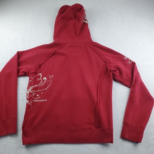Hard Rock Hotel Hoodie Womens Large Red Embroidered Graphic Tampa Souvenir Y2K - Picture 14 of 19