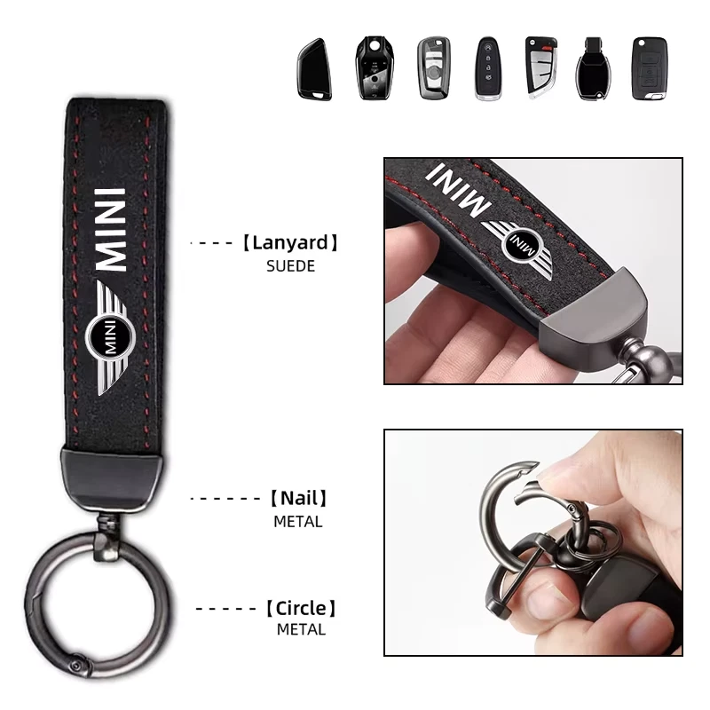 4 Dust Valve Caps & key tag For MINI Cooper S JCW R55 R56 R50 R53 R60 R61 F54 - Image 4 of 4