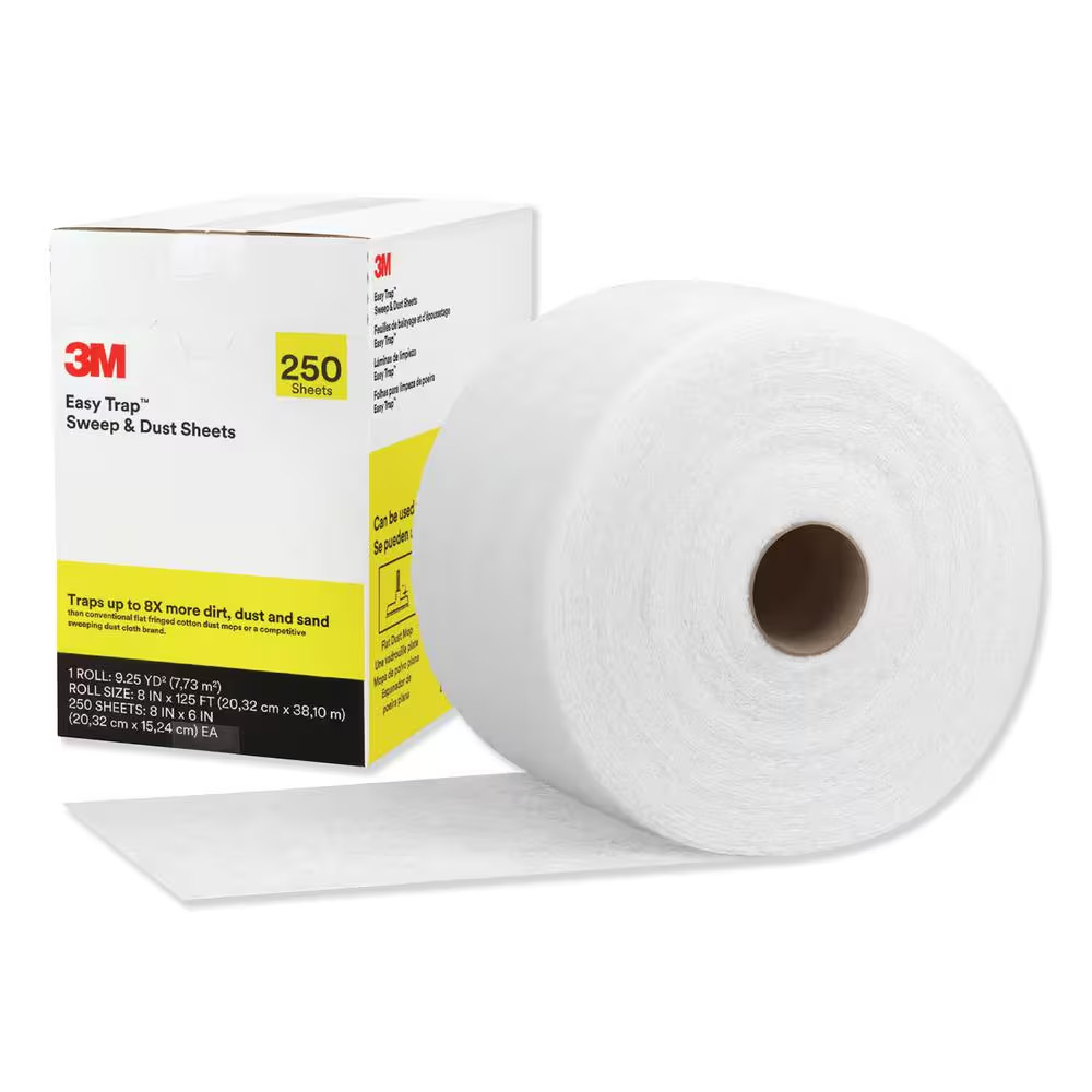 Easy Trap Duster, 8 In. W X 125 Ft. Long, White, 250 Sheet Roll