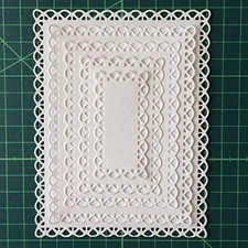 Nested Stitched Scallop Rectangle Frame Cutting Dies,Scallop Rectangle Die Cuts,
