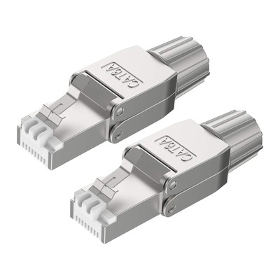 VCELINK RJ45 CAT6A Steckverbinder werkzeuglos geschirmt werkzeuglos modular Netzwerkstecker