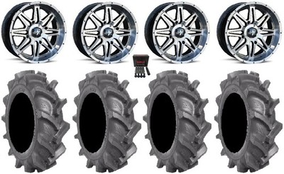 MSA Dark Tint Vibe 14'' ATV Wheels 28'' BKT AT 171 Tires Honda Rincon Rancher