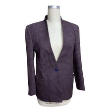 Vintage Jacket 100 Wool Blazer Houndstooth Womens 8