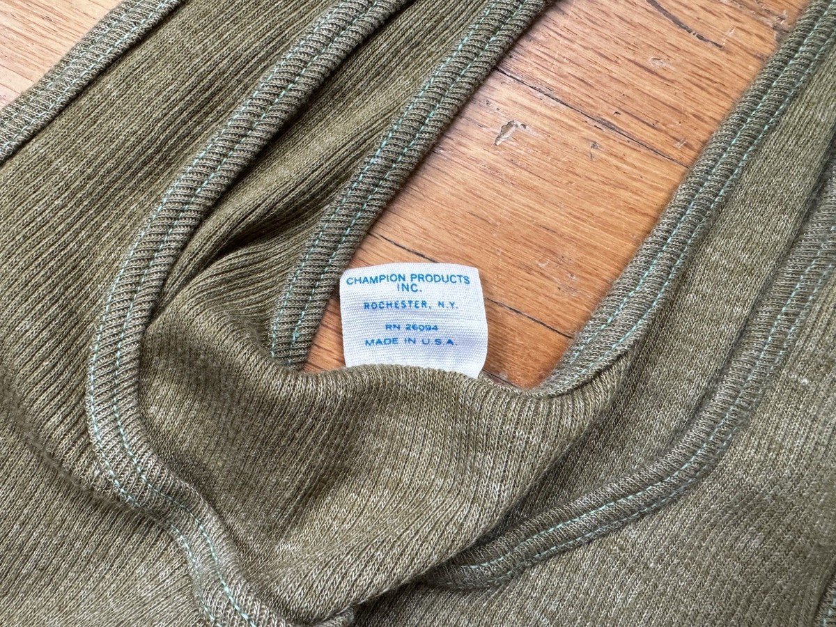 VTG 70s 80S Champion Tank Top Oregon Prefontaine Green Blue Bar