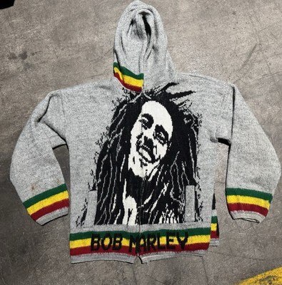 Vintage Bob Marley Tejidos Ruminahui Sweater Jacket Hoodie Medium