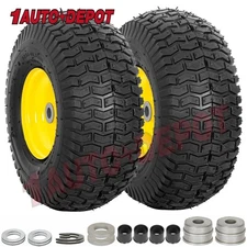 RVpunk 15x6.00-6 4Ply Lawn Mower Front Tires and Wheel For John Deere Set Of 2