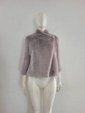 Ted Baker (2) 'Saliana' Grey Faux Fur Jacket UK 10 EU 38 Wrap Coat Formal Cosy