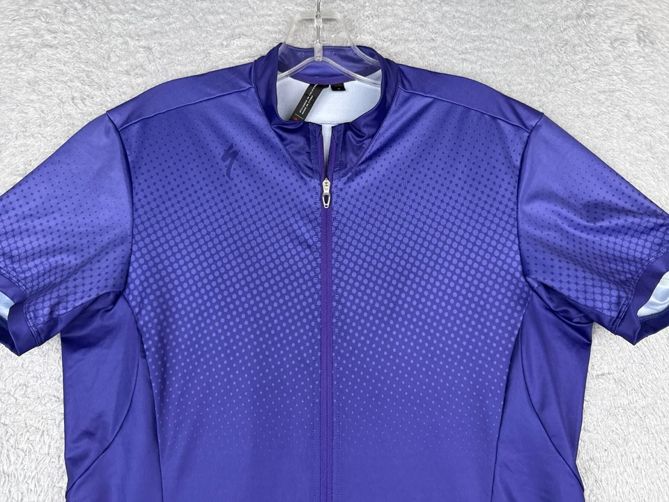 Camiseta deportiva de ciclismo especializada para mujer grande púrpura cremallera completa RBX Comp manga corta usada en excelente estado Foto 4 de 4