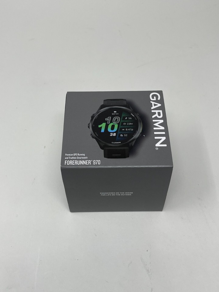 Garmin Forerunner 970 Carbon Gray Titanium w/ Black Case and Band GPS ...