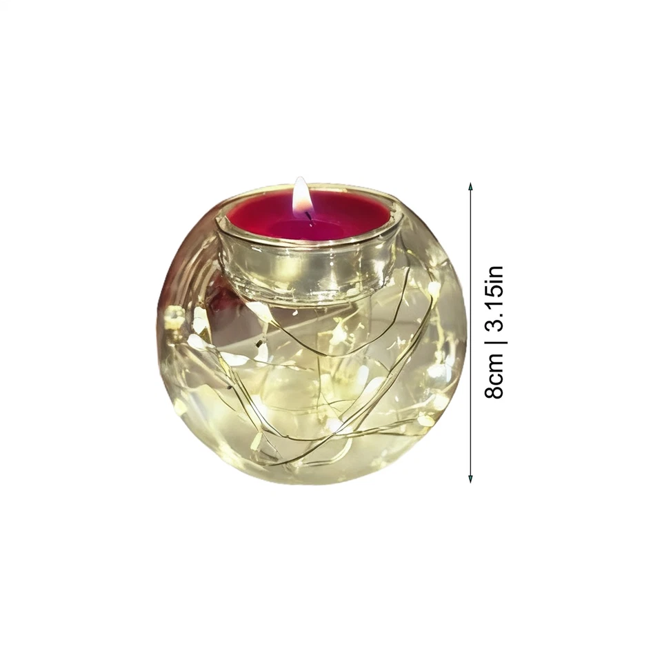 Christmas Candle Holder Glass Tea Light Candle Holder Votive Candle Holder - Image 3 of 4